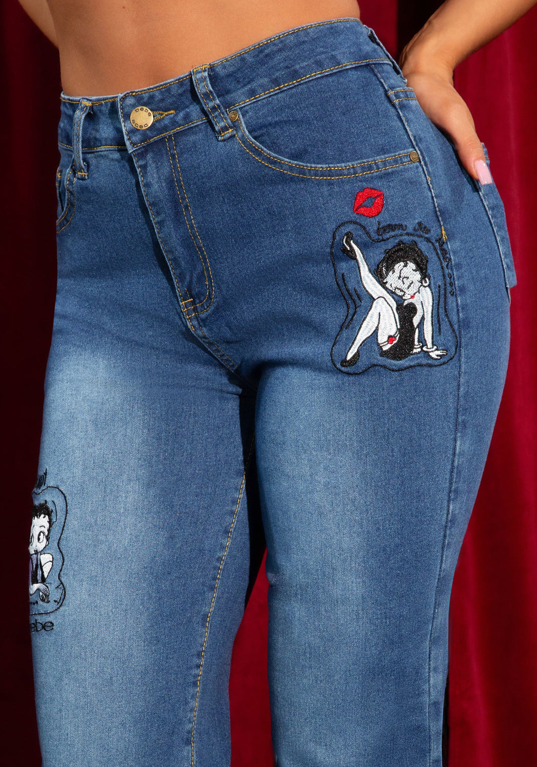 Side View-The Tie Skinny-Medium Blue