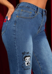 Side View-The Tie Skinny-Medium Blue