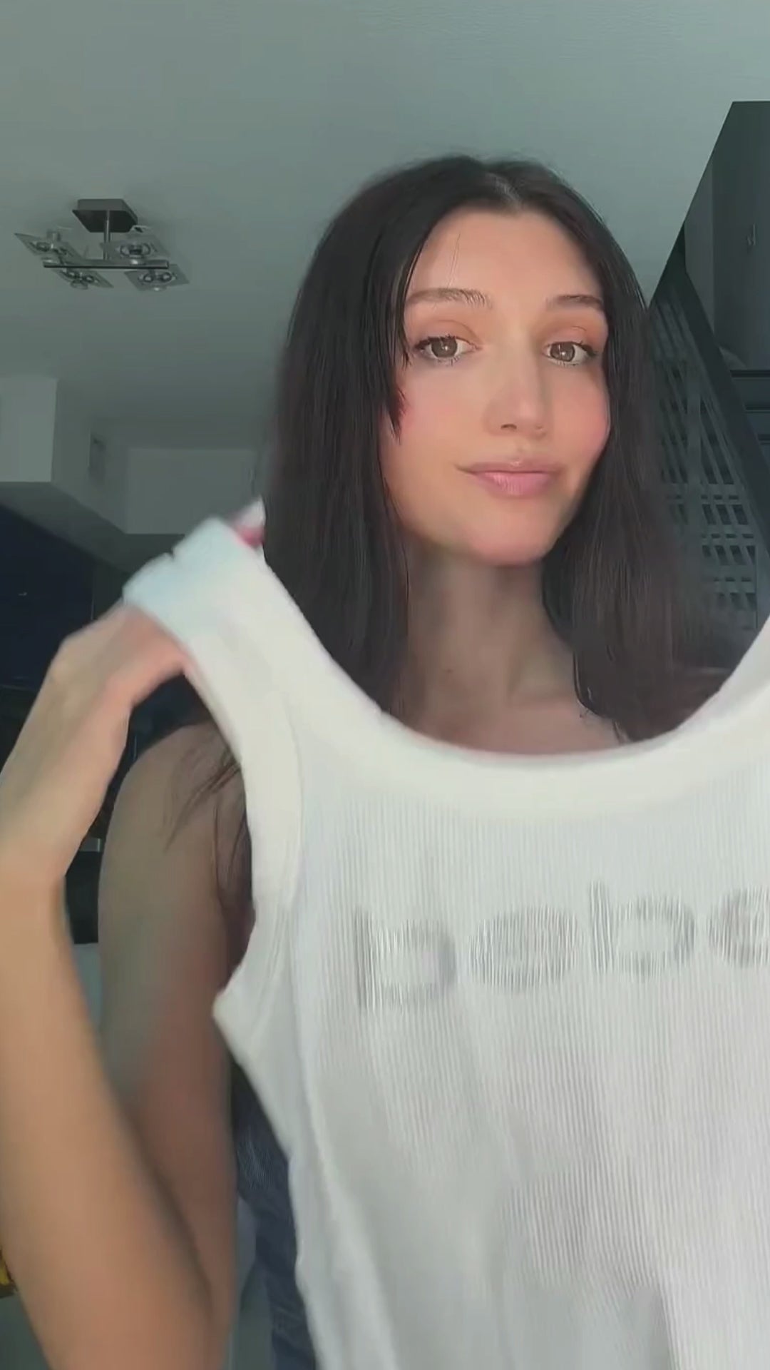 Bebe Logo Cropped Rib Top White Alyssum - bebe