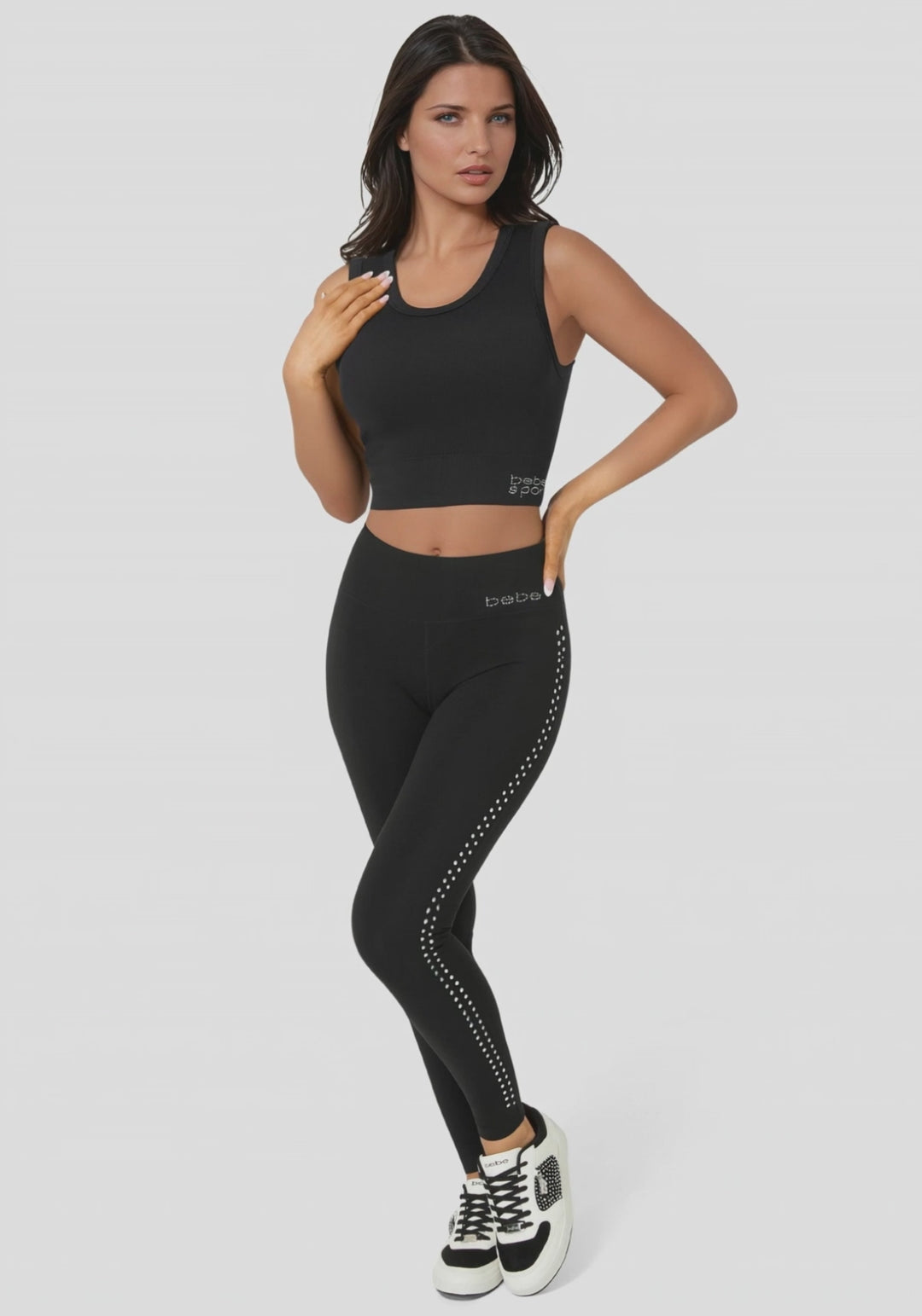 Video-Dome Studded Performance Legging-BLACK