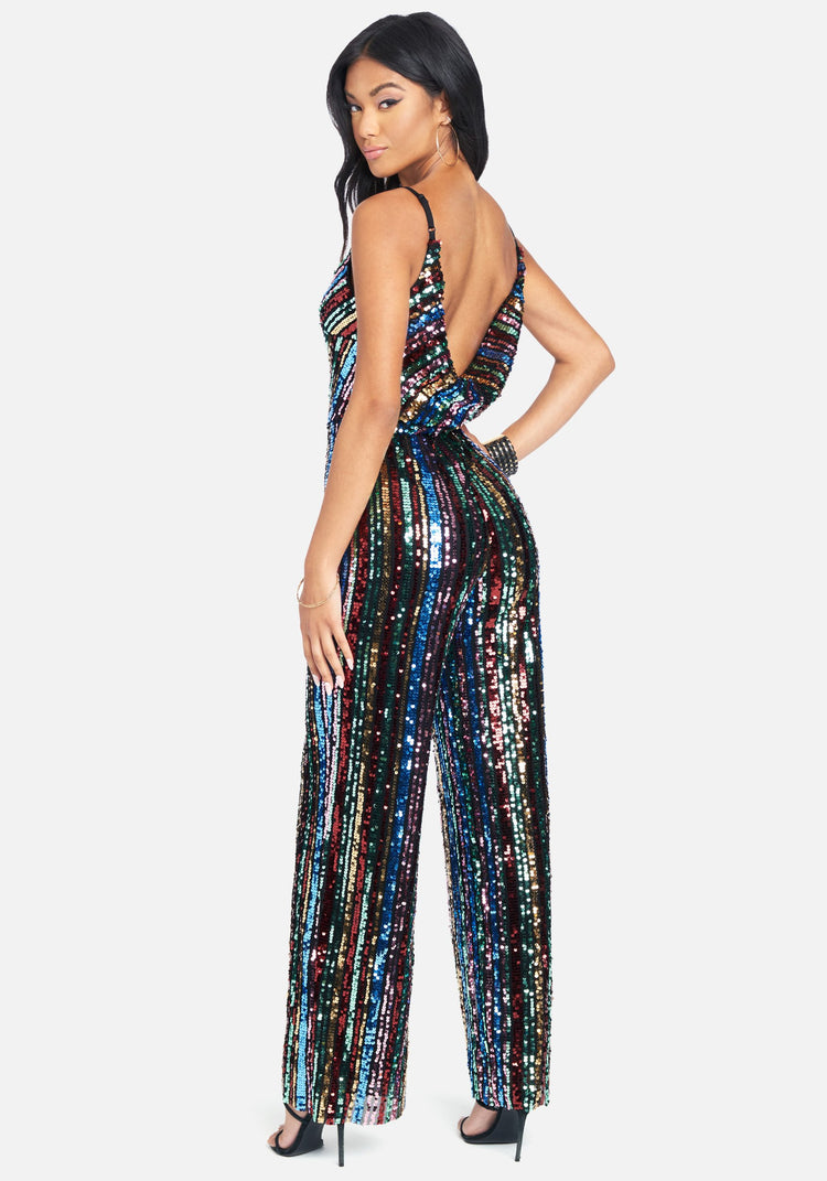 Bebe 2024 sequin jumpsuit