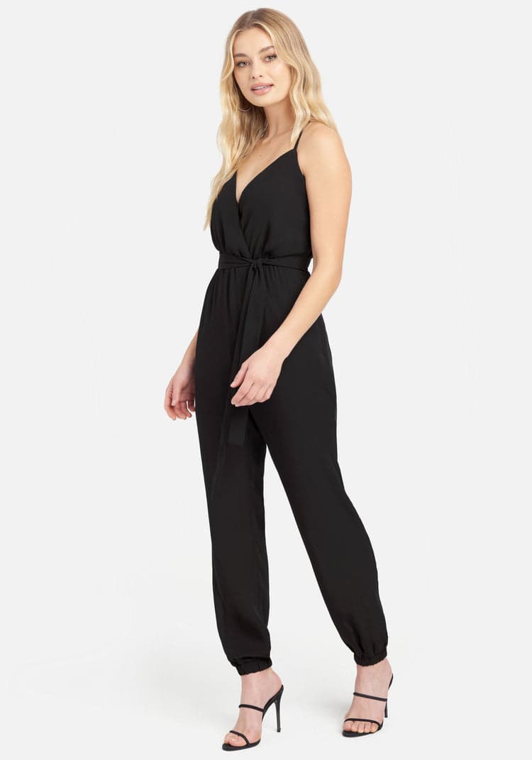 Smocked Cuff Woven Jumpsuit | bebe