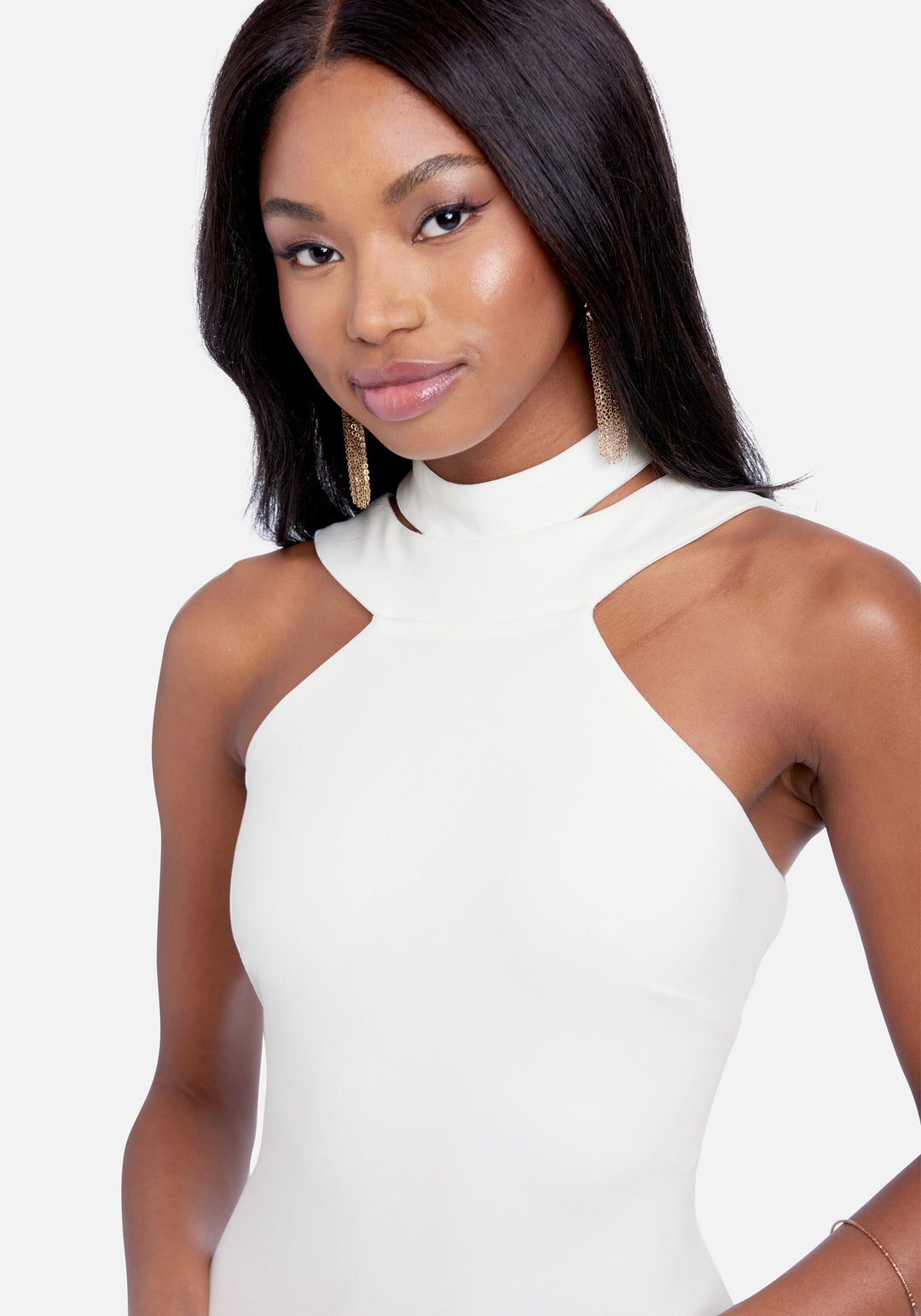 Halterneck Bodycon Midi Dress bebe Halterneck Bodycon Midi Dress bebe