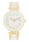Goldtone And White Watch