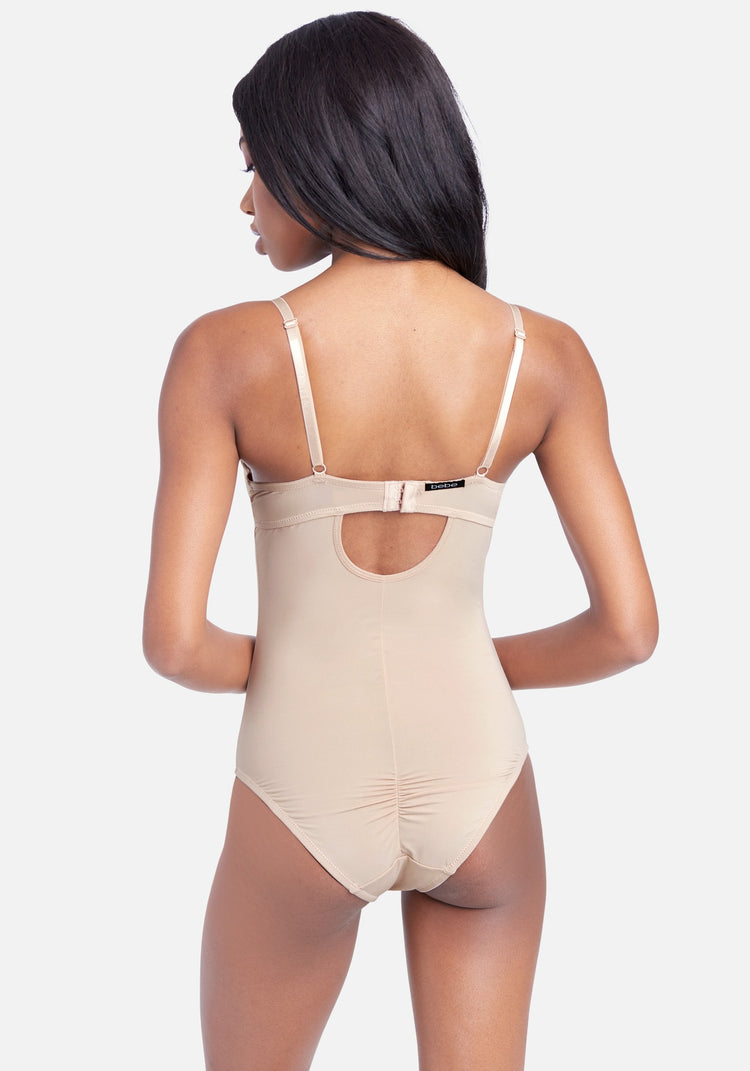 Plunge Back Classic Sculpting Body Shaper Golden Beige