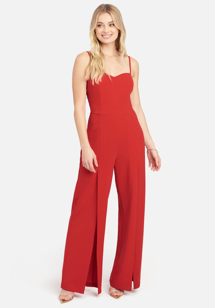 Bebe red on sale jumpsuit