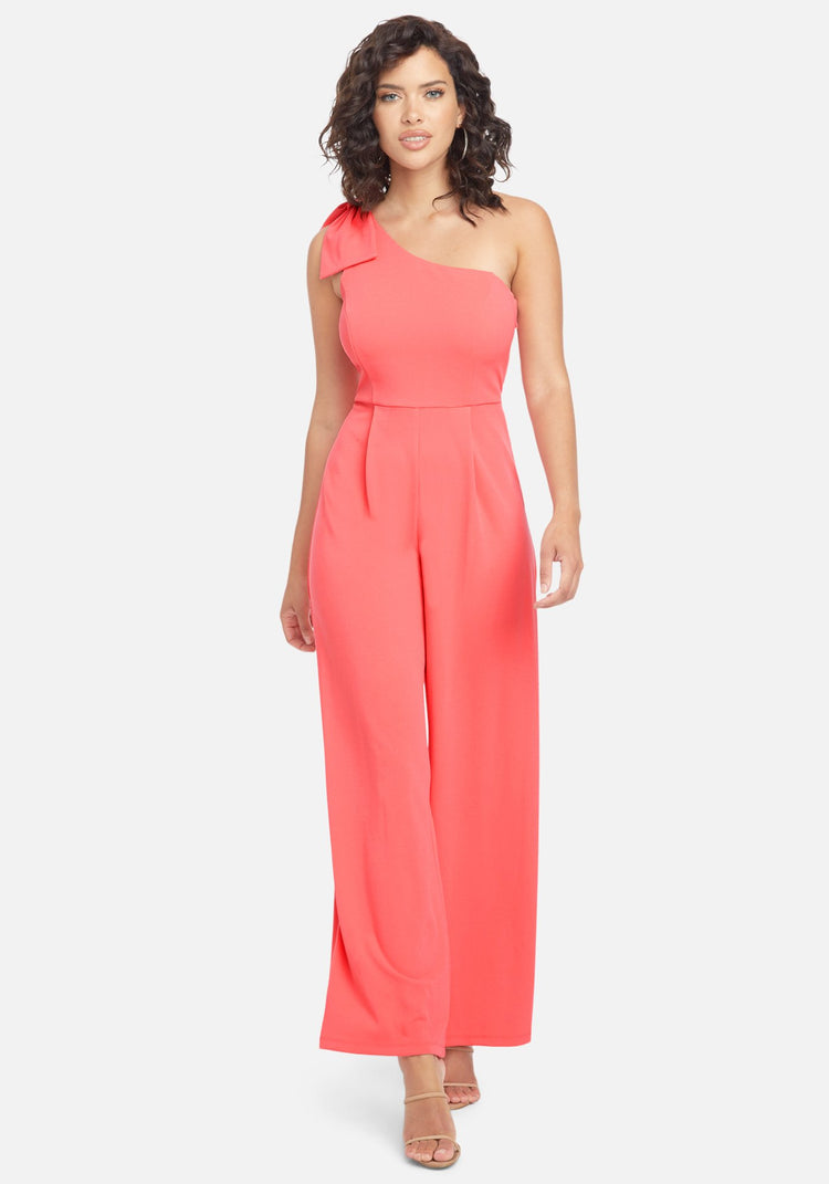 Bebe one shoulder jumpsuit outlet