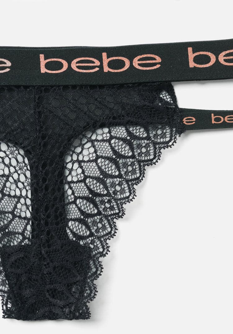 Lace And Mesh 3 Pack Thong Set