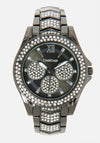 Bebe Crystal Accent Link Watch
