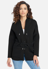 Cinched Waist Hooded Jacket
