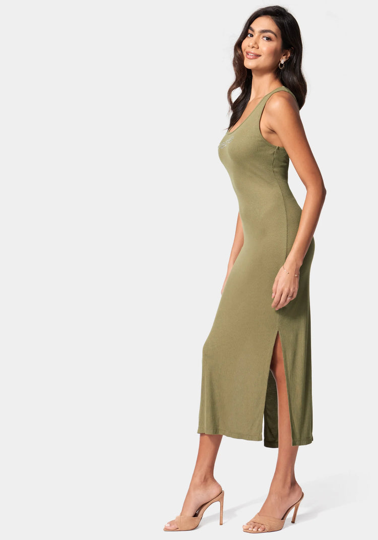 Bebe Logo Rib Knit Maxi Dress | bebe