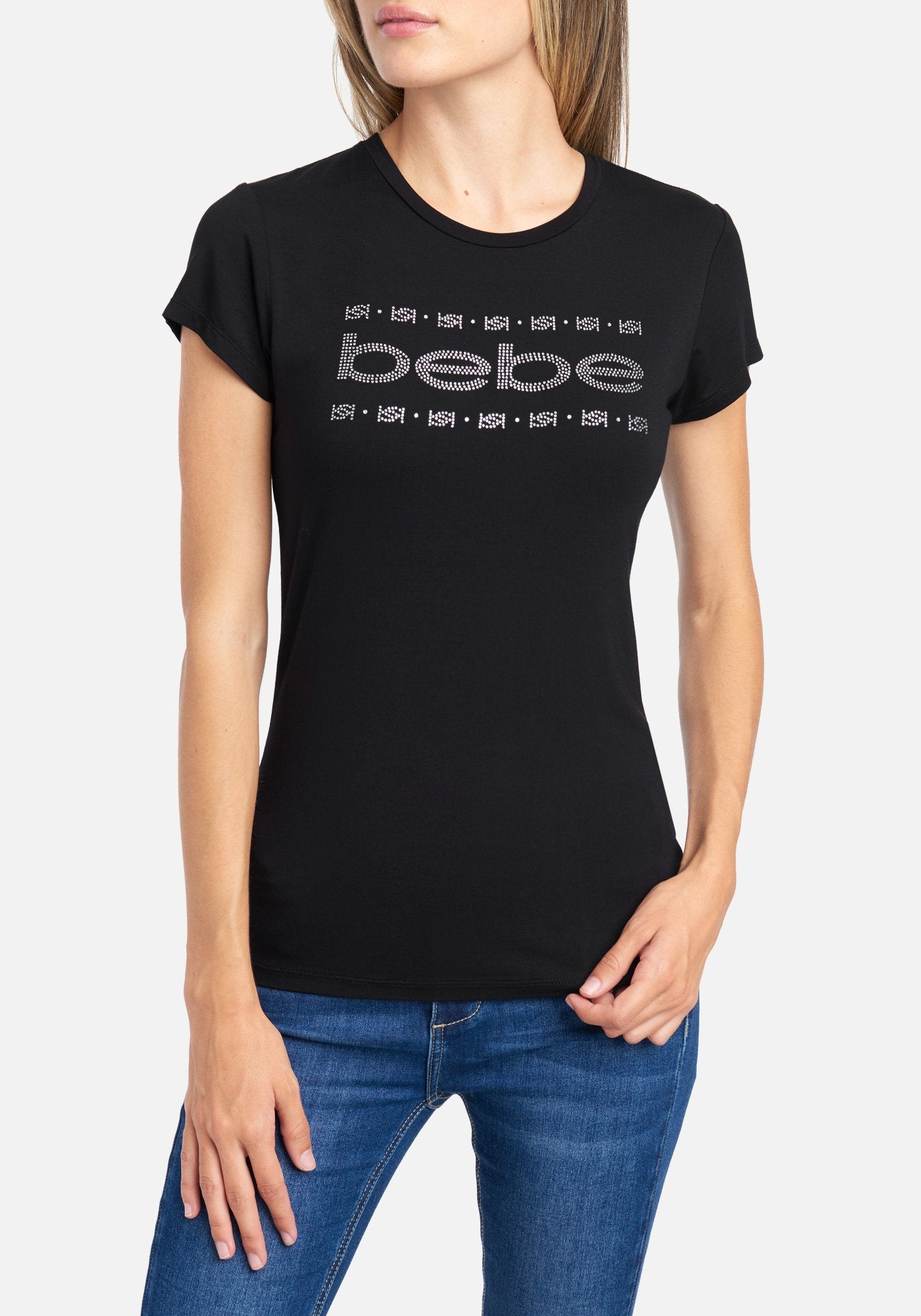 Bebe Logo Tonal Rhinestone Tee | bebe