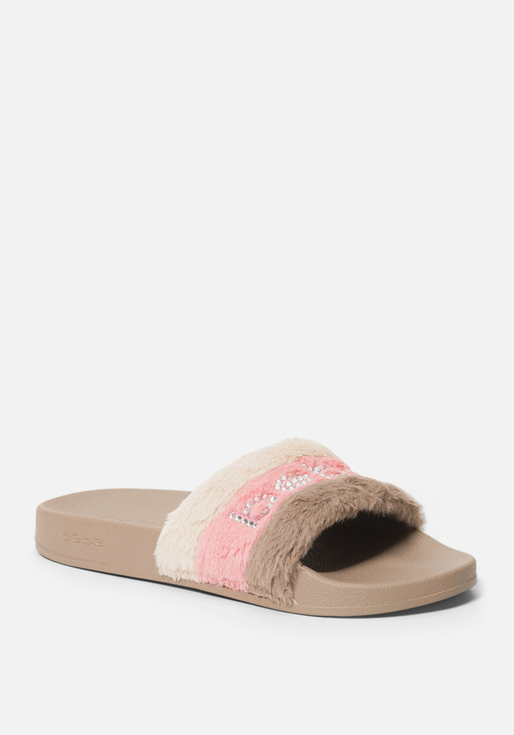 Bebe slides best sale pink