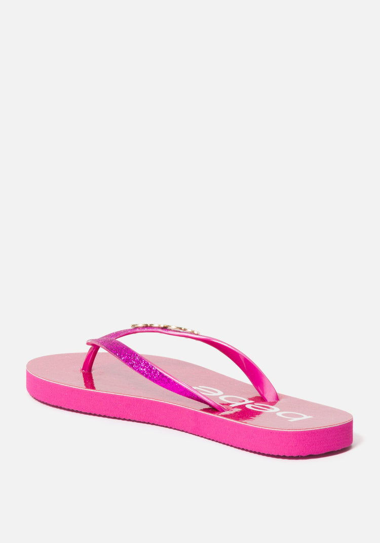 Tracee Bebe Logo Flip Flops | bebe