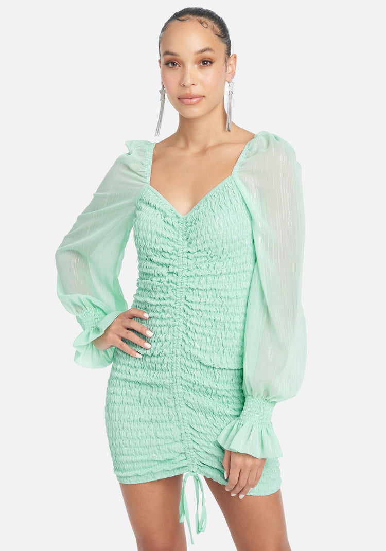 Smocked sales chiffon dress