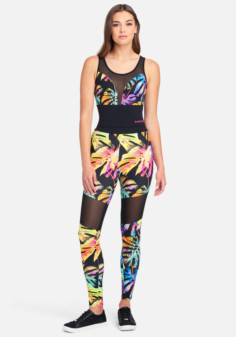 Black/Tropical Neon Print