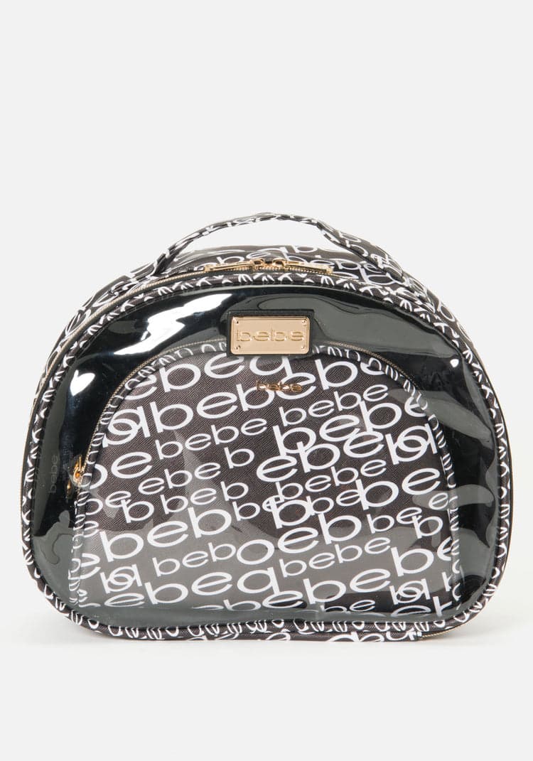 Bebe brand new makeup bags with two bottles, Black/Gold