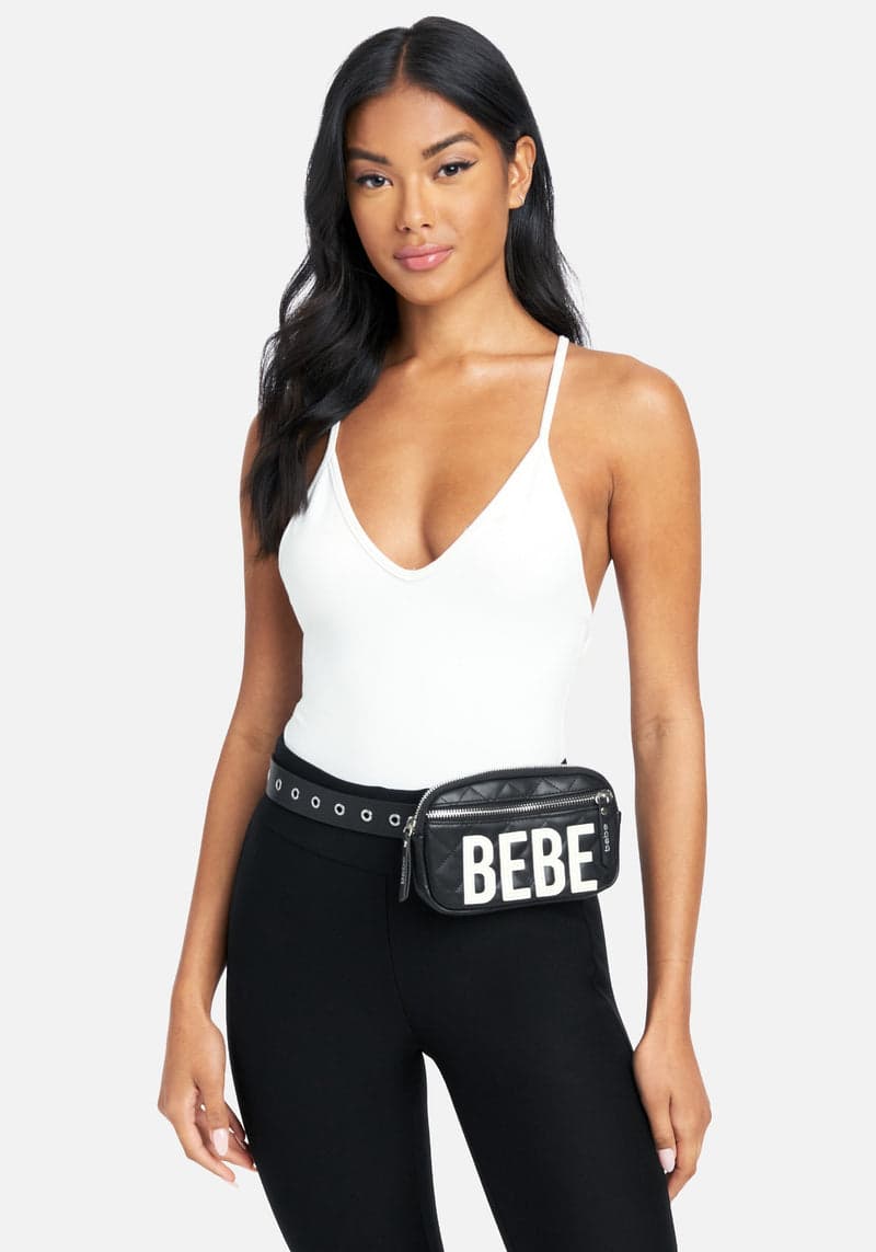 Bebe Logo Quilted Belt Bag