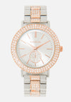 Two Tone Crystal Bezel & Pave Center Watch