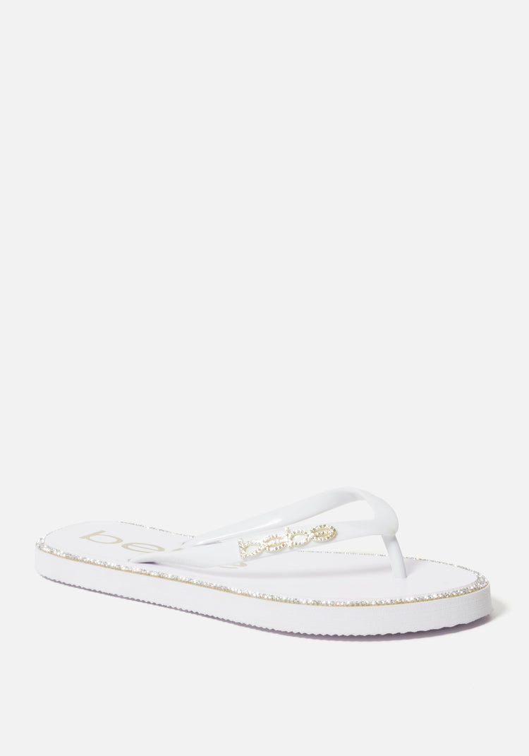 Bebe flip flops rhinestone sale