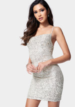 Bebe silver sequin sales dress