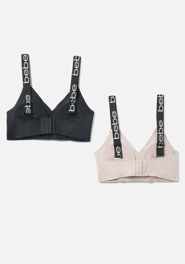 Girls Bebe Solid Wireless Bras 2 Pack