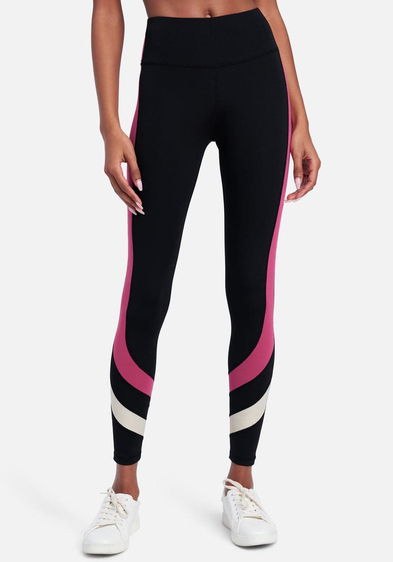 NEW Sz S Fila Sport Black Athletic sport Leggings Pink Purple Mesh Trim  Pockets
