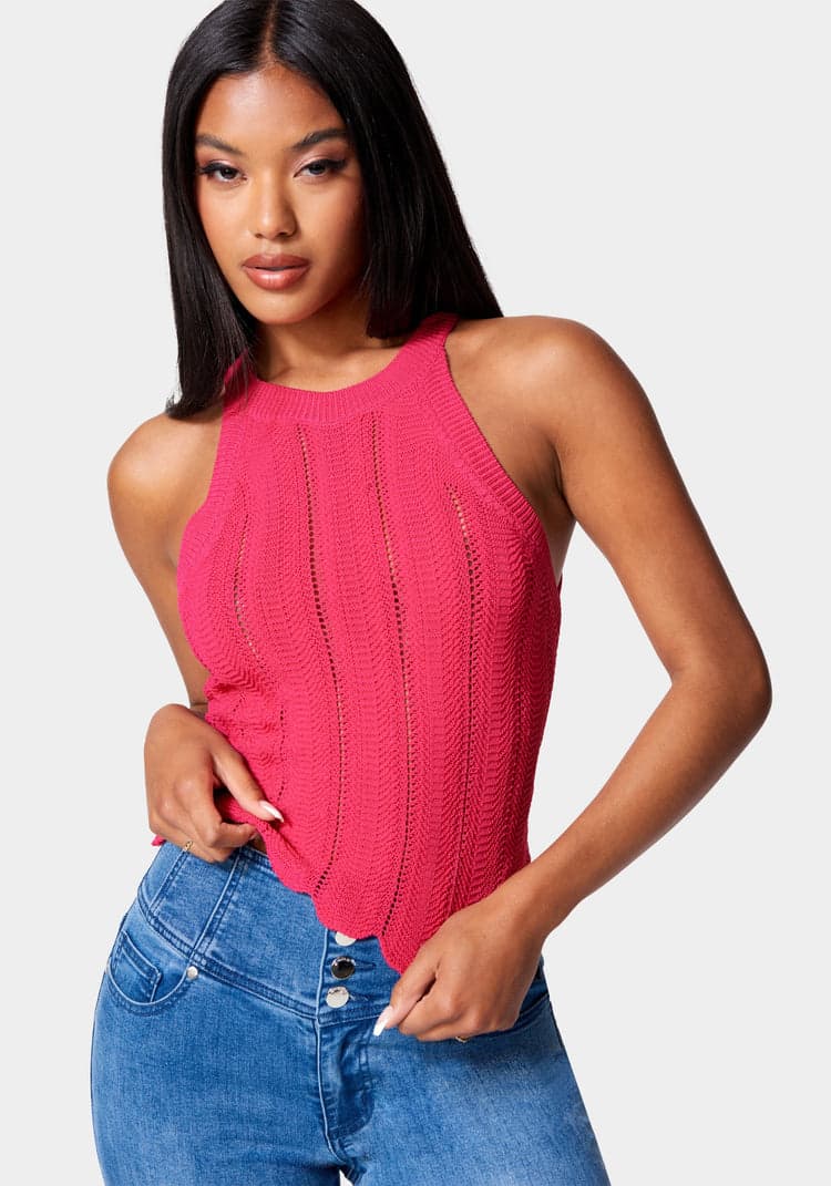 Washed Red Halter Top - Flirty Halter Crop Top - Cropped Wrap Top