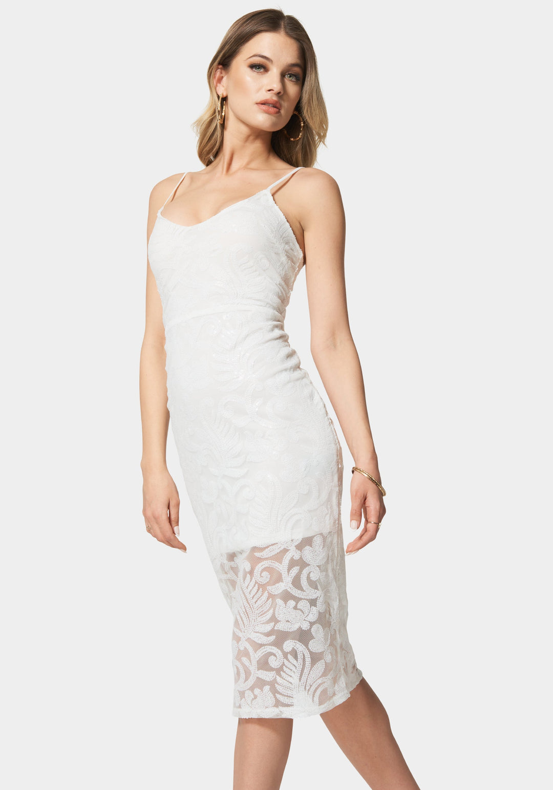 Shine And Shimmer Midi Dress bebe Shine And Shimmer Midi Dress bebe