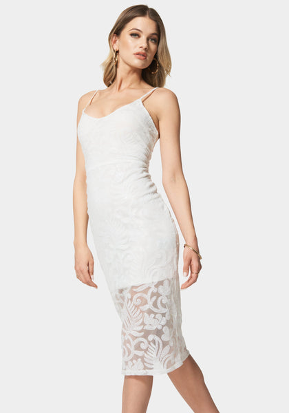 knee length dresses for ladies Shine And Shimmer Midi Dress – bebe
