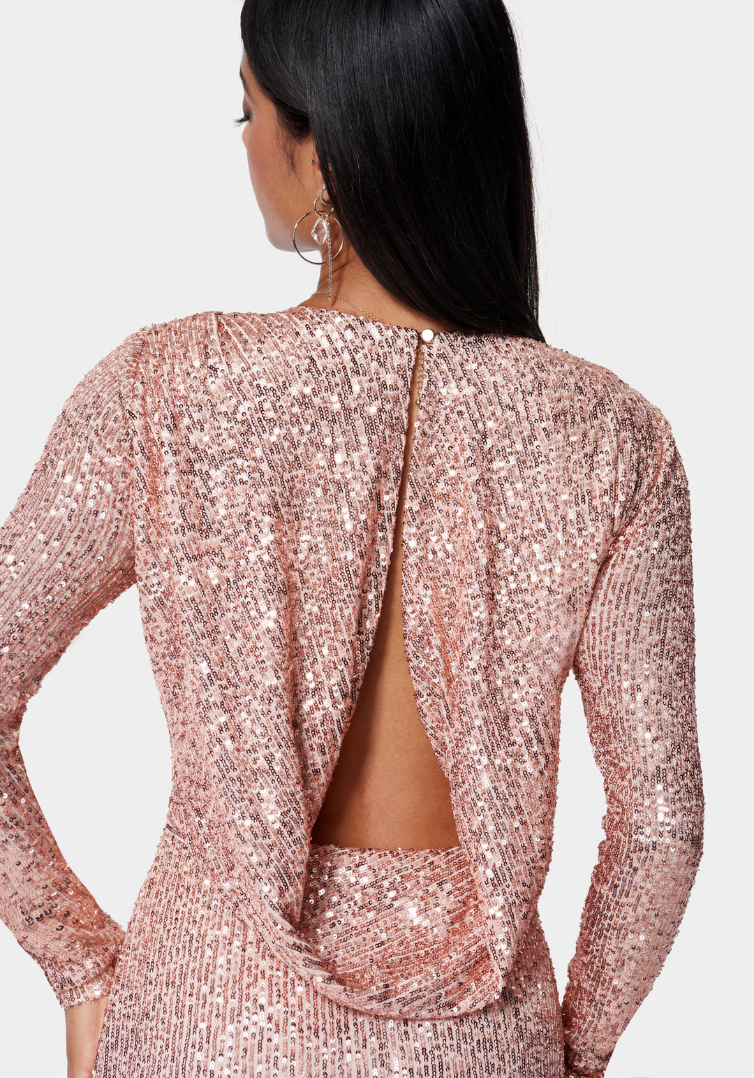 Sequin Cowl Back Midi Dress Sequin Cowl Back Midi Dress