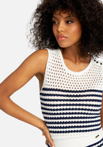 WHITE ALYSSUM/NAVY