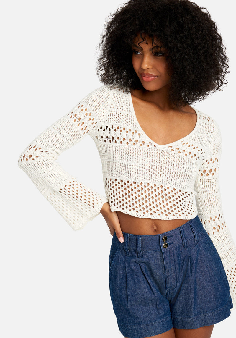 crochet bell sleeve top