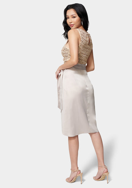 2024aw パピエ Enfant wrapped skirt white Popelin Off-White Short Skirt With Embroidery (Mod 31.1
