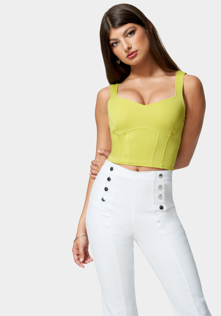 Cropped Scuba Corset Top