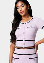 Button Front Crop Sweater