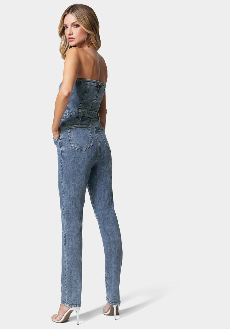 Bebe denim jumpsuit for women deals