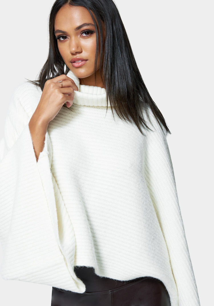Oversized mock neck sweater deals