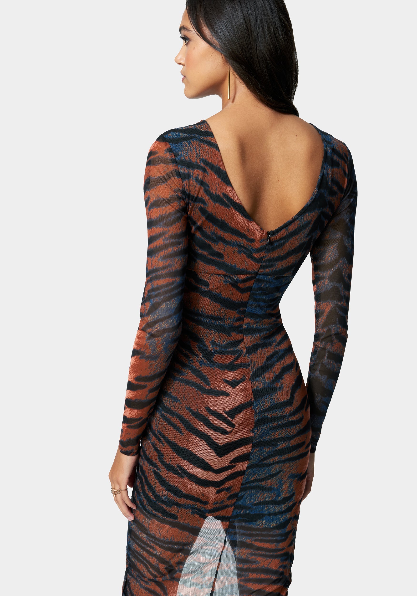 Ribbed Mesh Dress