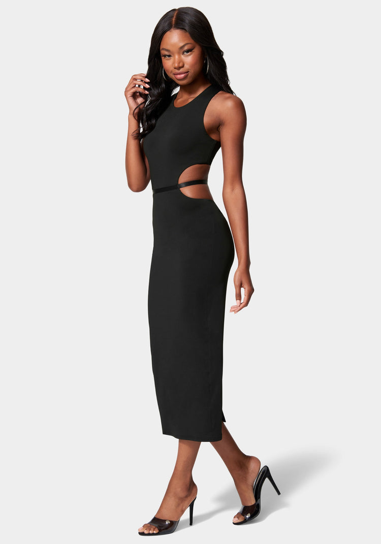 Slinky Side Cutout Midi Dress | bebe