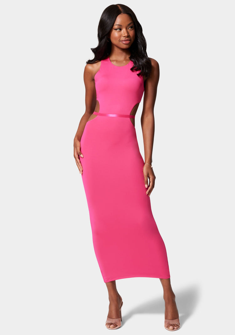 Slinky Side Cutout Midi Dress | bebe