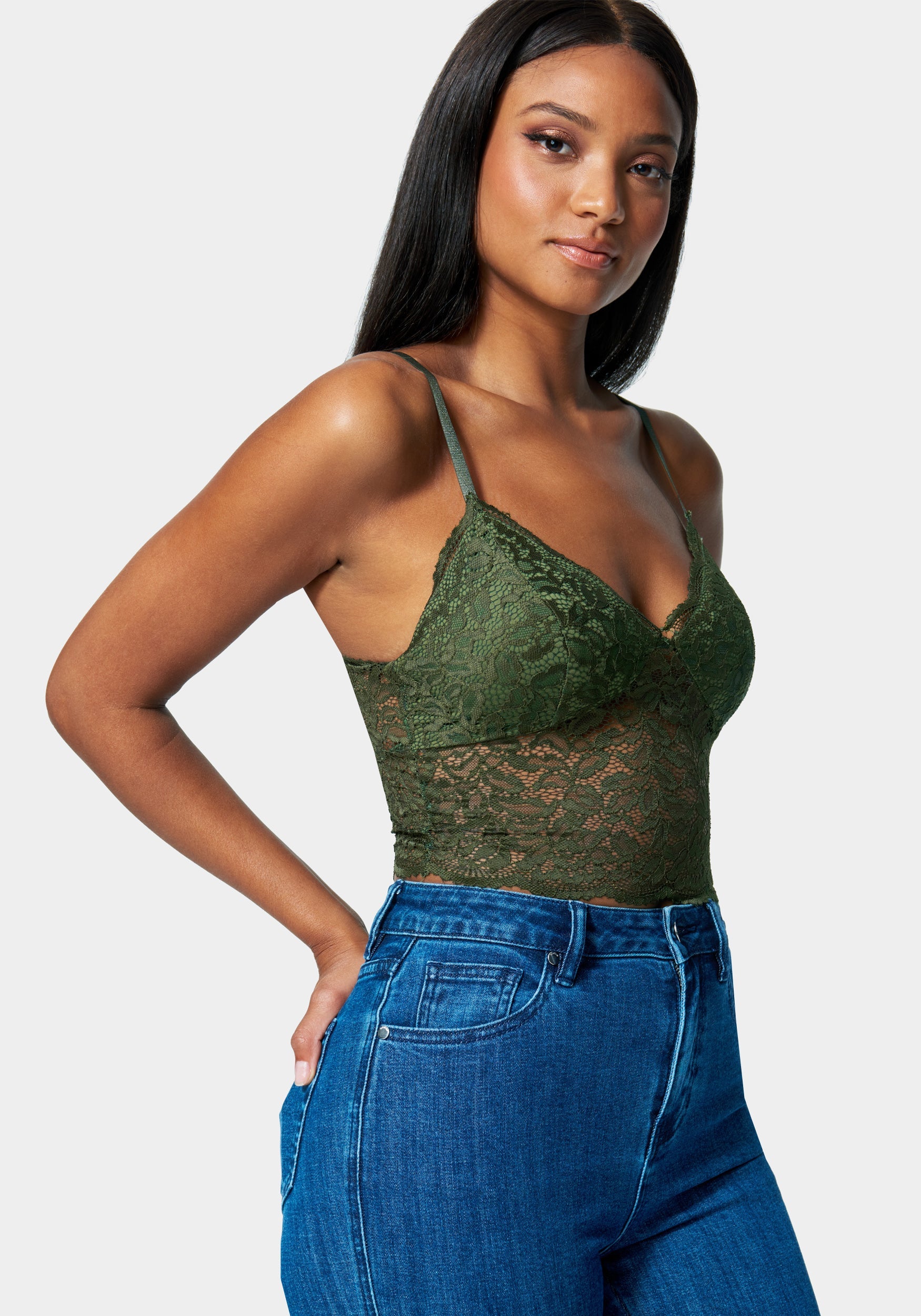 SCALLOP LACE V-NK BRALETTE main image 0