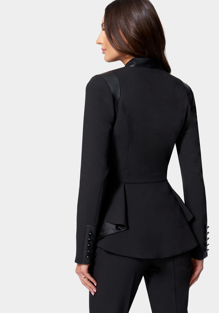 Leather sales peplum blazer