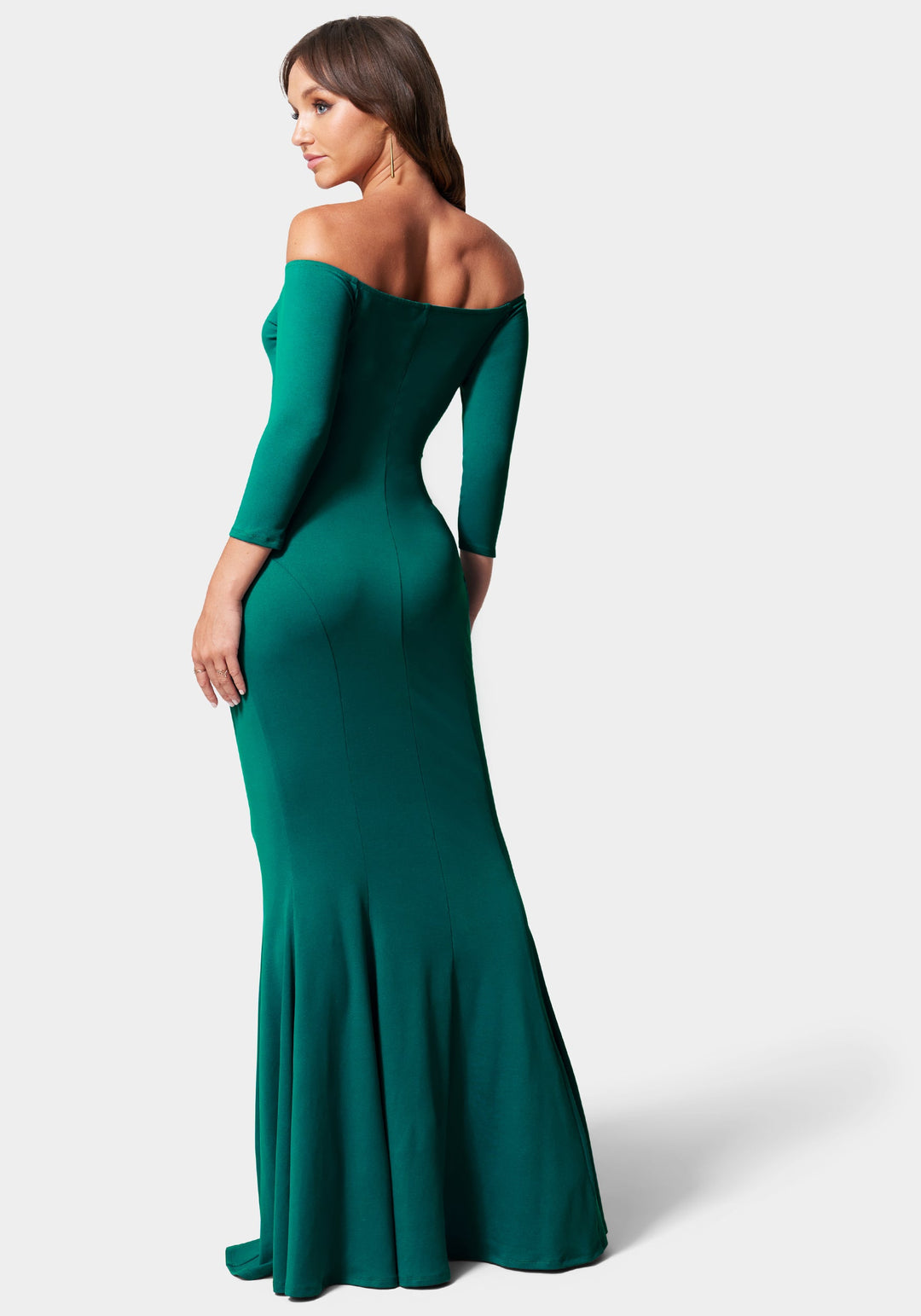 Off Shoulder Knit Mermaid Gown bebe Off Shoulder Knit Mermaid Gown bebe