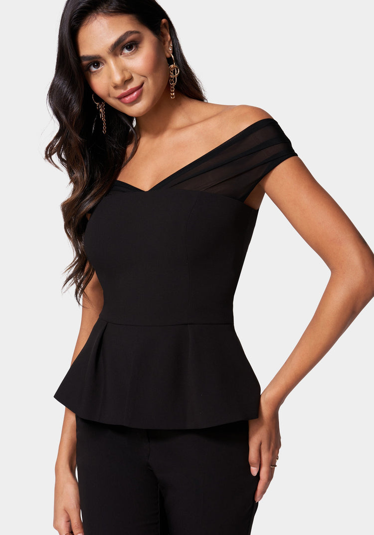 NWT 2B BEBE JUNGLE SKIN PEPLUM TOP SIZE S NWT 2B BEBE JUNGLE SKIN PEPLUM TOP SIZE S