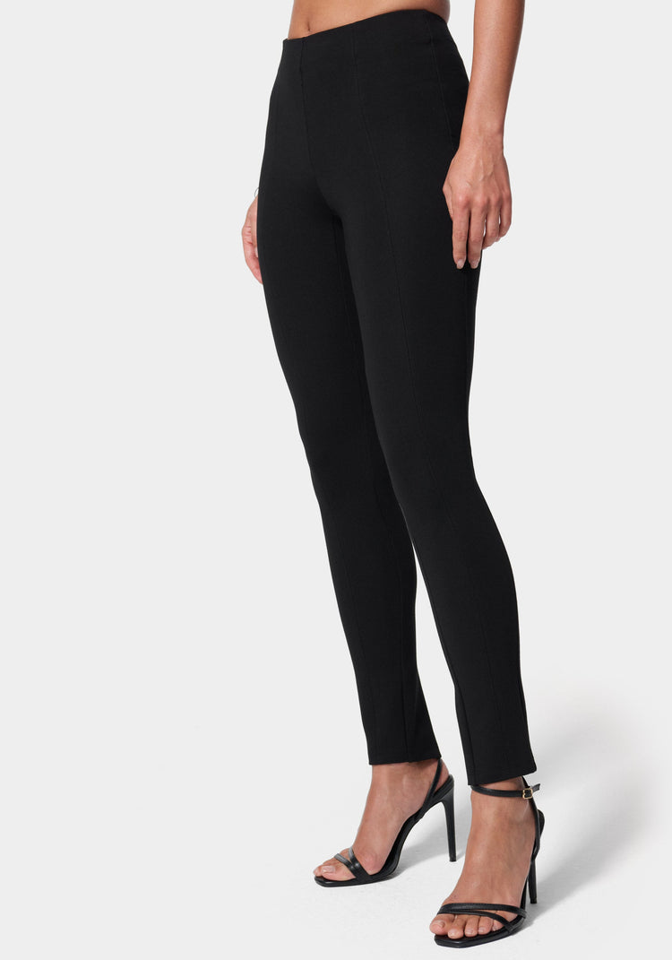 Front Slit Slim Leg Woven Pant