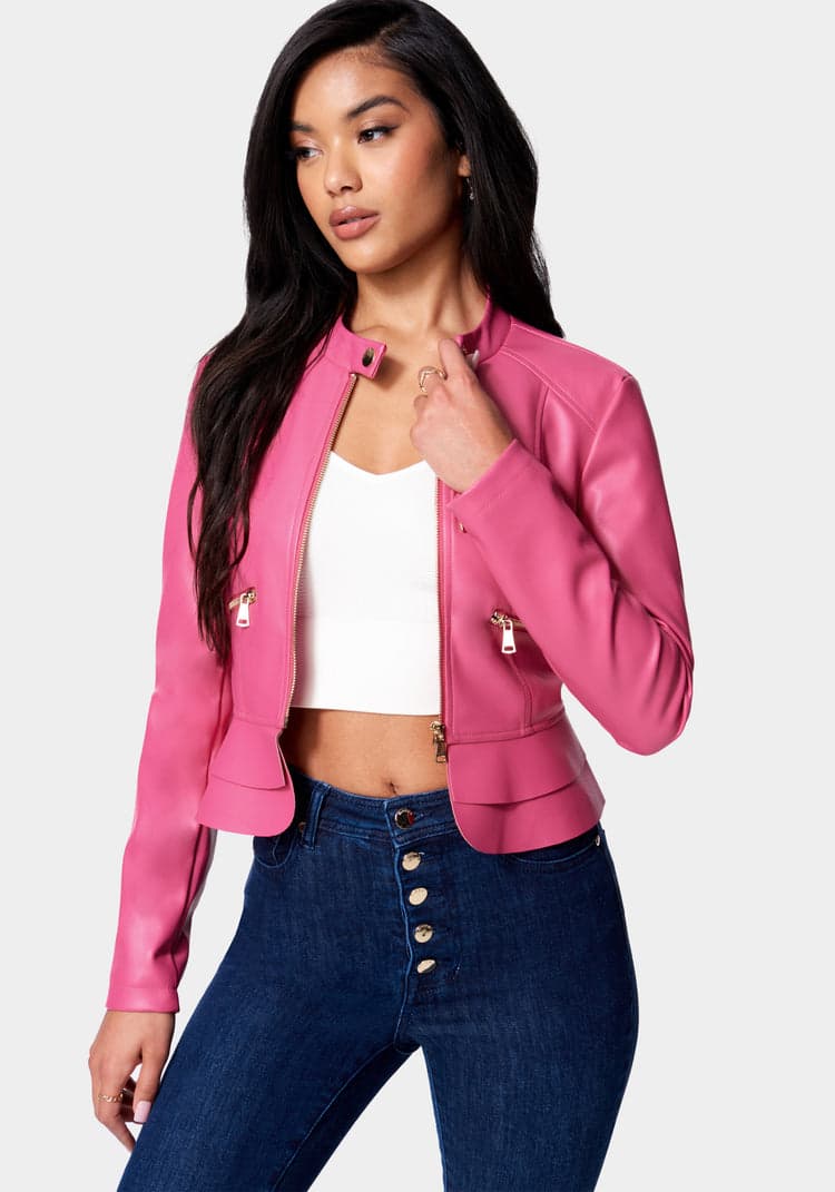 Pink Vienna Faux Leather Fur Jacket – Le Bebe Boutique