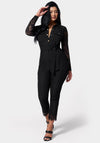 Lace Combo Belted Jumpsuit