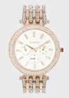 Tri-Tone Crystal Bezel Watch