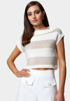 Drop Shoulder Sequin Detail Sweater Top
